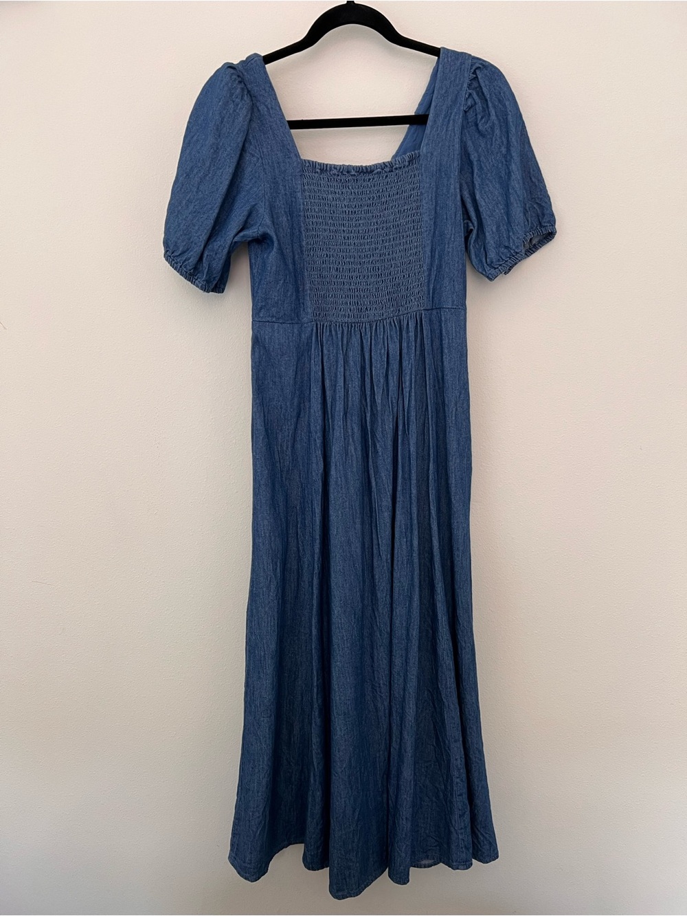 Old Navy Blue Puff-Sleeve Midi Dress - Picture 2 of 2